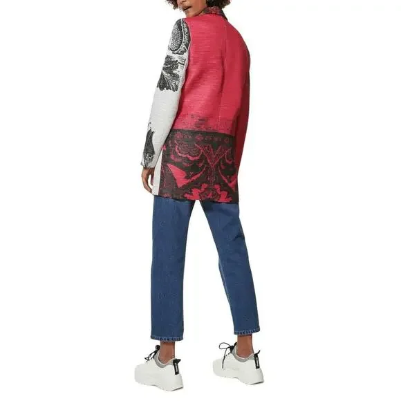 Desigual Women's One Button Blazer Jacket Multicolor Size 42 US 8 NWT